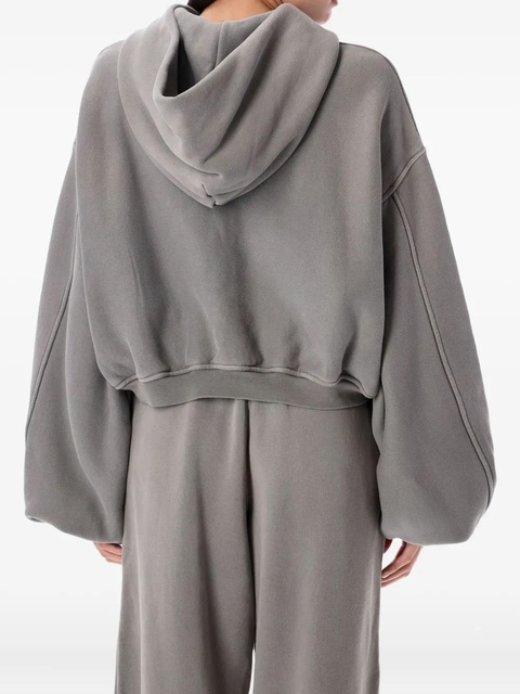 Alexander Wang zip-up crop hoodie - Grey - zdjęcie produktu nr 2