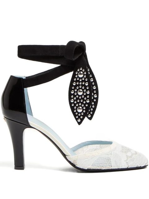 Valentino Garavani 85mm Foliefoliage pumps - White - zdjęcie produktu nr 1