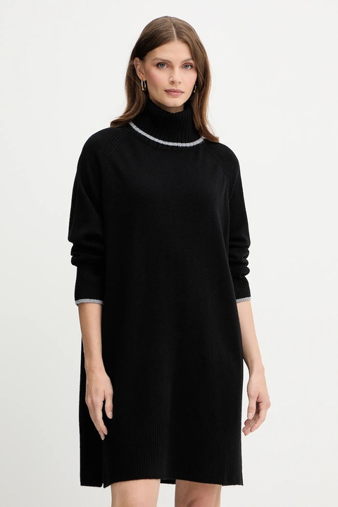 Pinko sukienka wełniana kolor czarny mini oversize 105449 A2Q9 - zdjęcie produktu nr 1