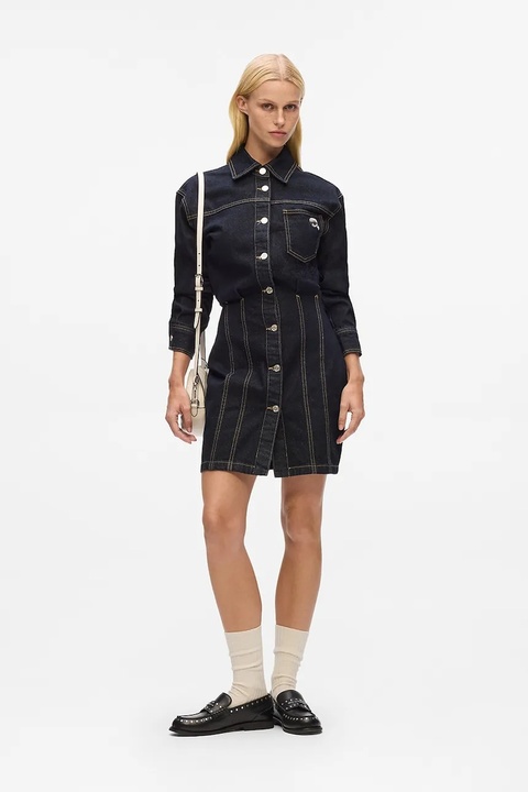 Karl Lagerfeld sukienka jeansowa kolor granatowy mini prosta A4W13019 - zdjęcie produktu nr 2