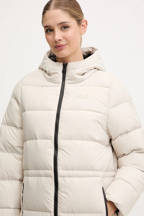 Jack Wolfskin kurtka puchowa FROZEN PALACE kolor beżowy zimowa A65096 - zdjęcie produktu nr 2