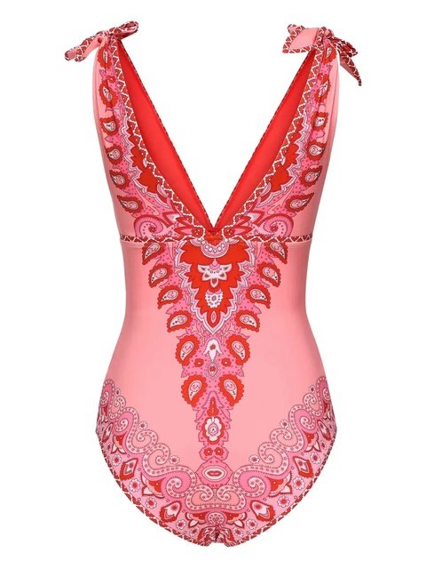 ETRO paisley-print tie-shoulder swimsuit - Pink - zdjęcie produktu nr 2