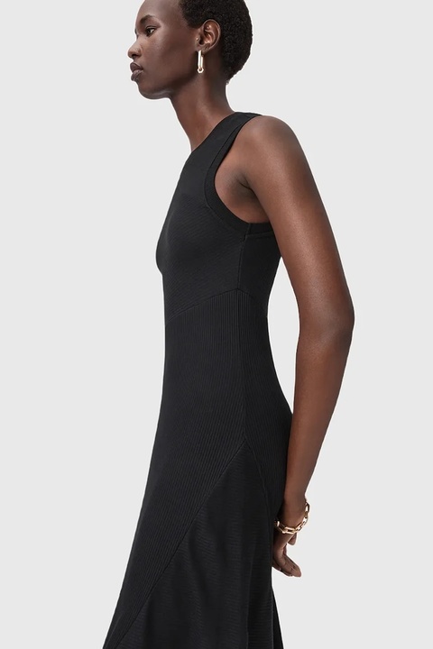 AllSaints sukienka GIA kolor czarny maxi rozkloszowana W073DD - zdjęcie produktu nr 1
