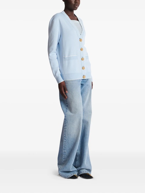 Balmain emblem button cardigan - Blue - zdjęcie produktu nr 2