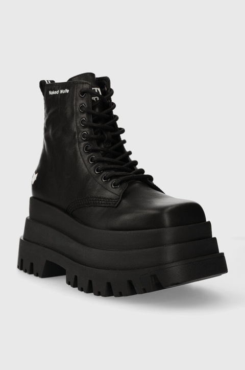 Naked Wolfe workery skórzane Sloane damskie kolor czarny na platformie - zdjęcie produktu nr 2