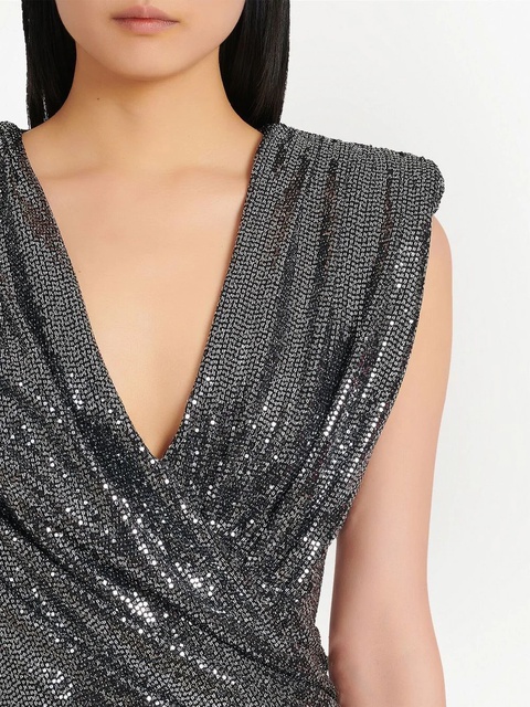 Balmain wrap sleeveless mini dress - Silver - zdjęcie produktu nr 2
