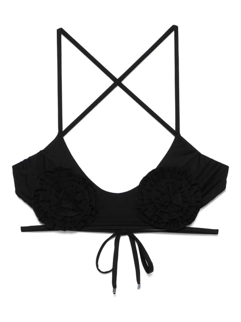 Blumarine floral-appliqué bikini top - Black - zdjęcie produktu nr 1