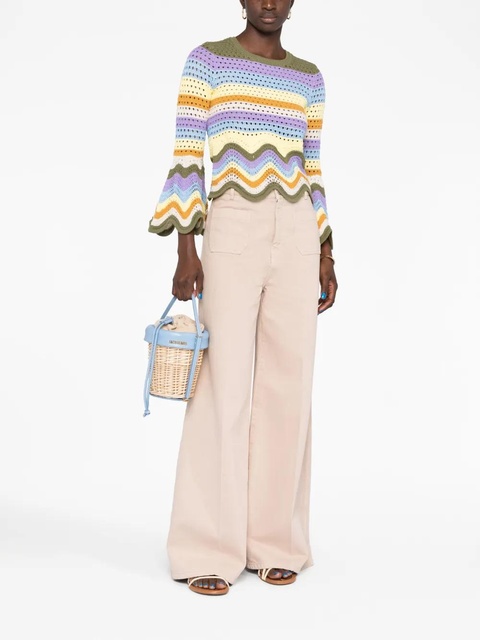 ZIMMERMANN striped crochet-knit cotton top - Yellow - zdjęcie produktu nr 2