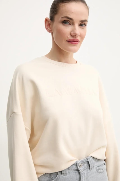 La Mania bluza damska kolor beżowy z aplikacją COMFORT - zdjęcie produktu nr 2