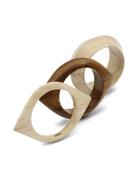 ISABEL MARANT Wood Eye bracelet (set of three) - Neutrals - zdjęcie produktu nr 1
