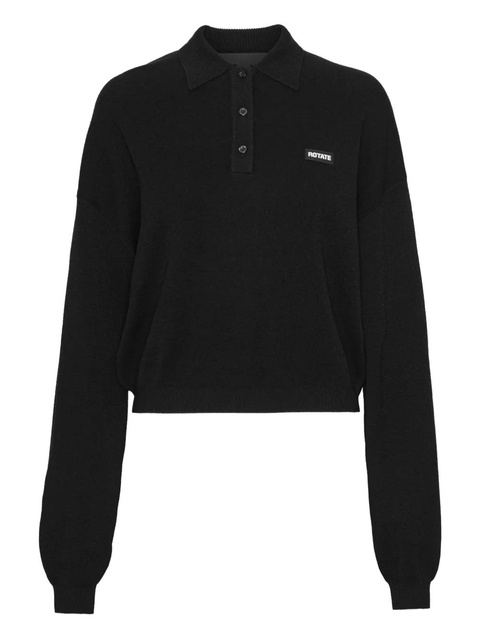 ROTATE BIRGER CHRISTENSEN long-sleeve polo shirt - Black - zdjęcie produktu nr 1