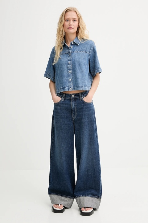 Rag & Bone jeansy bawełniane damskie kolor niebieski WDD25P1010RGDJ - zdjęcie produktu nr 2