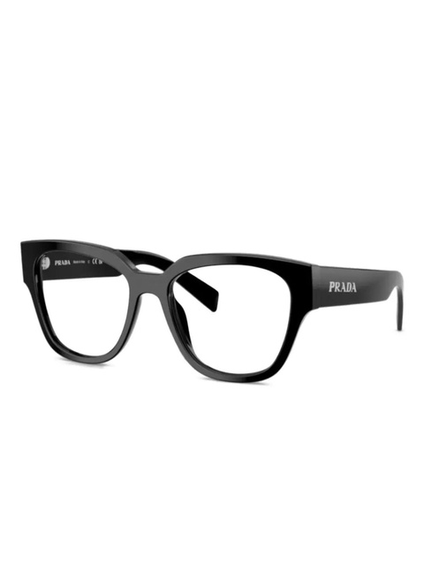 Prada Eyewear round-frame logo-lettering glasses - Black - zdjęcie produktu nr 1