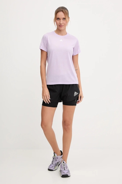 adidas Performance t-shirt treningowy Aeroready Wourkout Essentials damski kolor fioletowy JY4574 - zdjęcie produktu nr 2