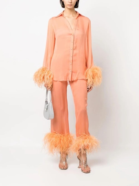 Oséree feather-trim pyjama bottoms - Orange - zdjęcie produktu nr 1