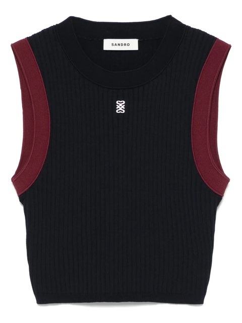 SANDRO ribbed vest - Blue - zdjęcie produktu nr 1