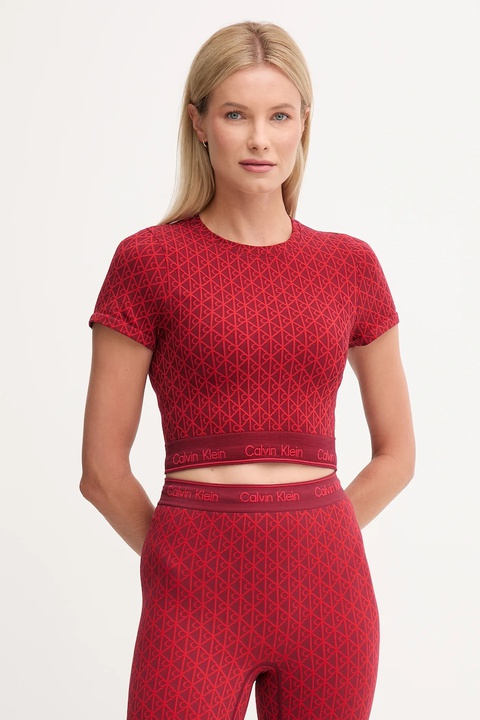 Calvin Klein Underwear t-shirt lounge damski kolor bordowy LV00QF8487 - zdjęcie produktu nr 1