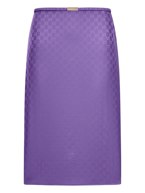 Gucci GG jacquard silk midi skirt - Purple - zdjęcie produktu nr 1