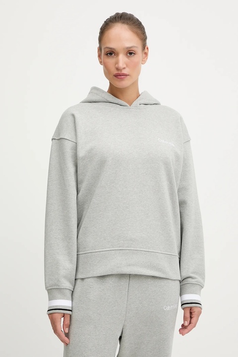 Calvin Klein Performance bluza damska kolor szary z kapturem gładka LVGWF5W309 - zdjęcie produktu nr 2