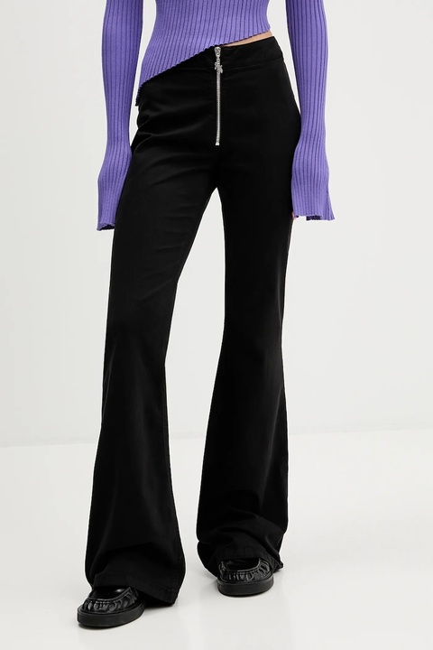 Hugo Blue spodnie damskie kolor czarny dzwony high waist 50546832 - zdjęcie produktu nr 1