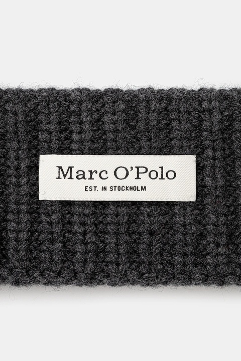 Marc O'Polo opaska na głowę wełniana kolor szary 509517901043 - zdjęcie produktu nr 1
