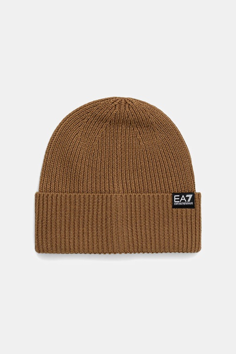 EA7 Emporio Armani czapka z dodatkiem wełny kolor zielony AF18469.7X000312 - zdjęcie produktu nr 1