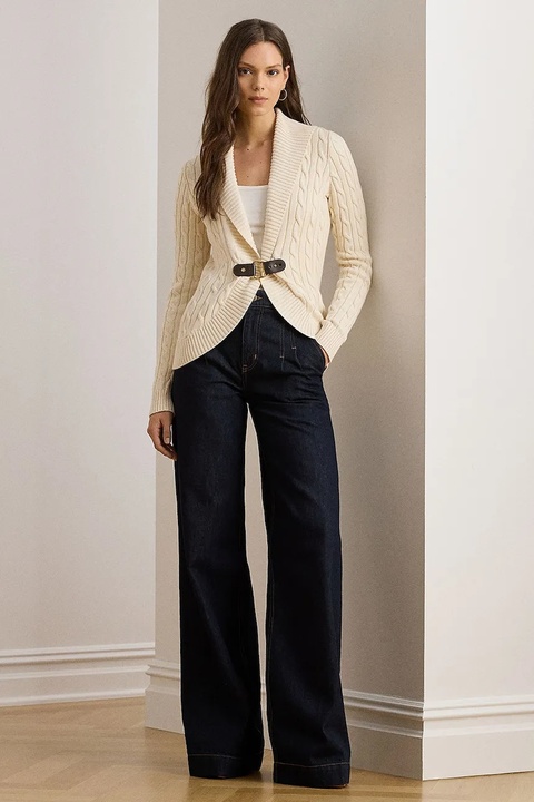 Lauren Ralph Lauren kardigan bawełniany damski kolor beżowy 200P03473 - zdjęcie produktu nr 2