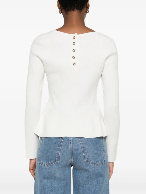 Maje ribbed square-neck top - White - zdjęcie produktu nr 2