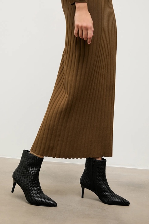 Answear.LAB botki skórzane kolor czarny na szpilce - zdjęcie produktu nr 1