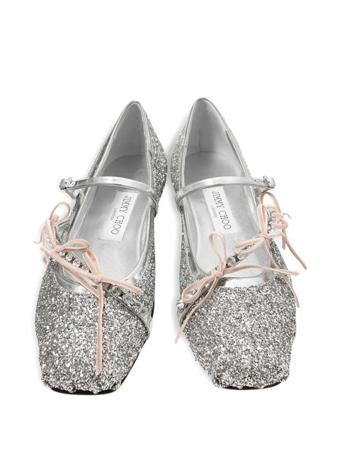 Jimmy Choo square-toe ballerina shoes - Silver - zdjęcie produktu nr 2