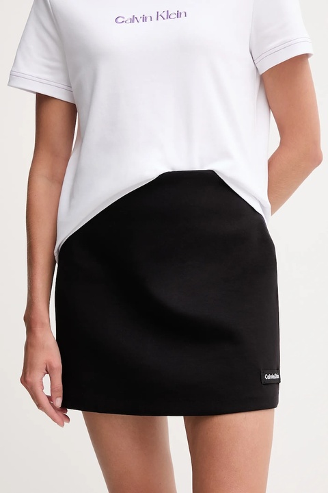 Calvin Klein Jeans spódnica kolor czarny mini rozkloszowana LV044D221G - zdjęcie produktu nr 2