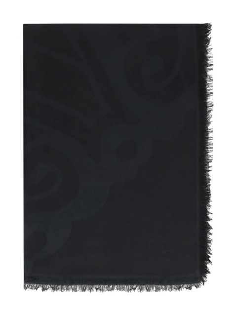 Max Mara Eguale abstract-print fringed stole - Black - zdjęcie produktu nr 1