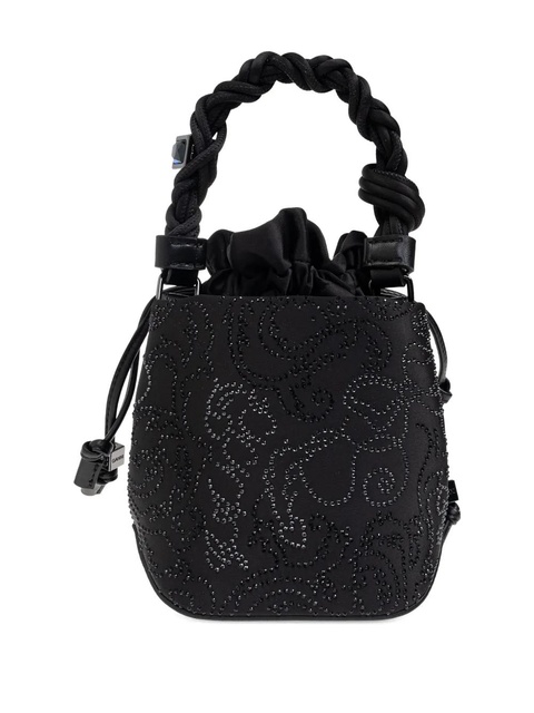 GANNI Bou braided-handle crystal-embellished bucket bag - Black - zdjęcie produktu nr 2