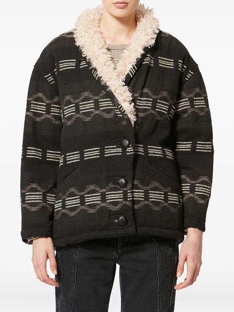 MARANT ÉTOILE Qayla patterned button jacket - Black - zdjęcie produktu nr 2