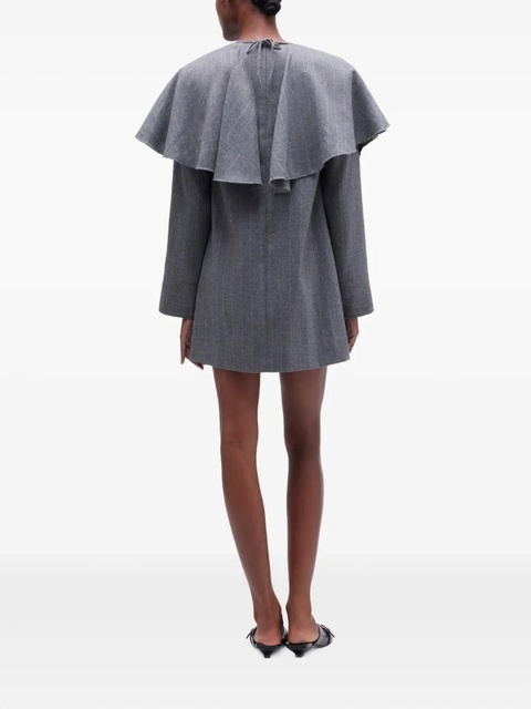 GANNI pinstripe ruffled dress - Grey - zdjęcie produktu nr 2