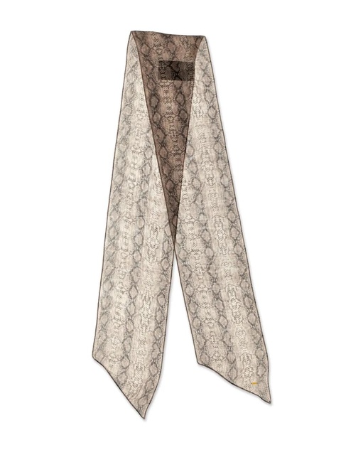 Saint Laurent snake-print silk scarf - Neutrals - zdjęcie produktu nr 1