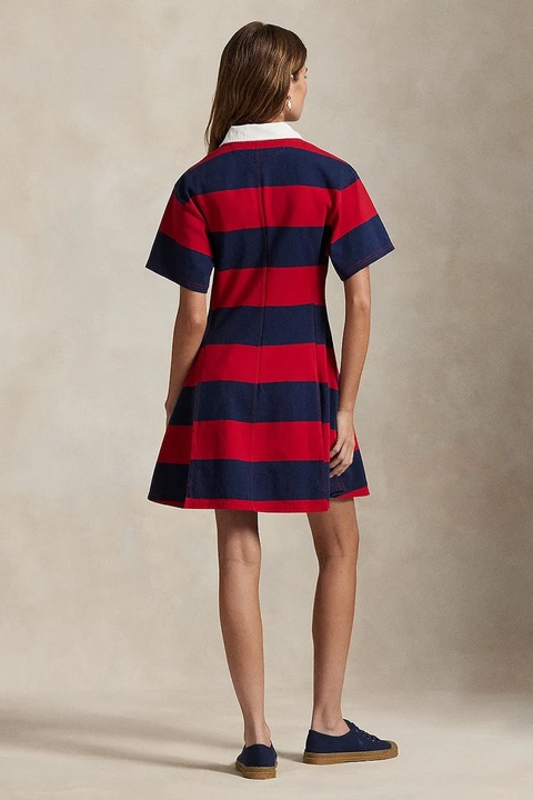 Polo Ralph Lauren sukienka bawełniana kolor czerwony mini rozkloszowana 211971761 - zdjęcie produktu nr 1