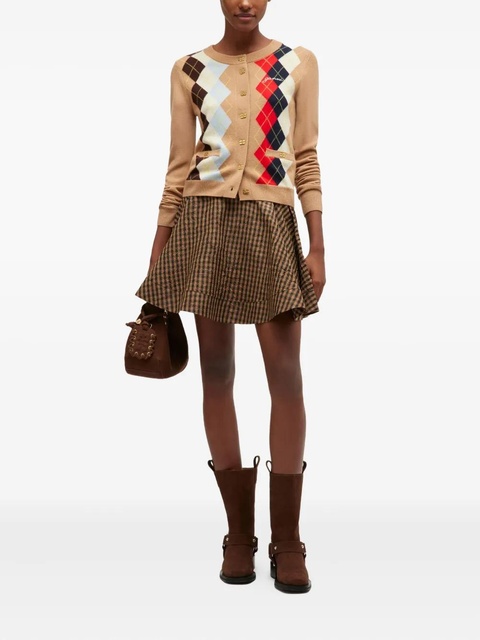 GANNI argyle button cardigan - Brown - zdjęcie produktu nr 2