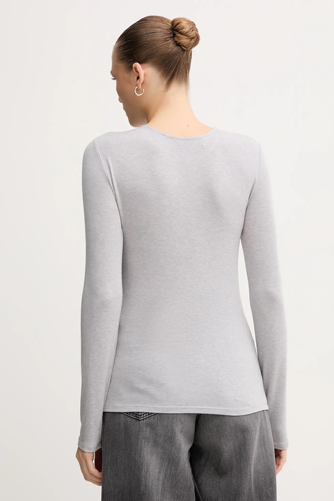 Mos Mosh longsleeve z domieszką wełny PETRI kolor szary 172880 - zdjęcie produktu nr 2