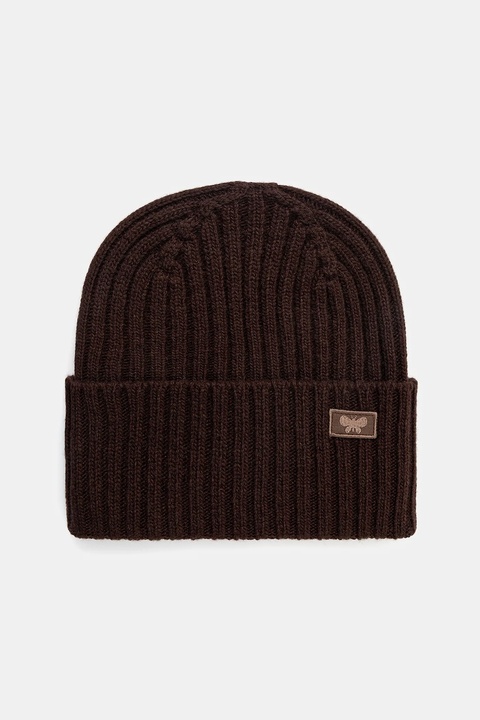 Weekend Max Mara czapka wełniana RITMO kolor brązowy 2525576035600 - zdjęcie produktu nr 2
