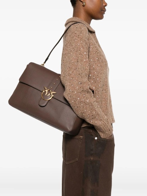 PINKO Love One leather shoulder bag - Brown - zdjęcie produktu nr 2