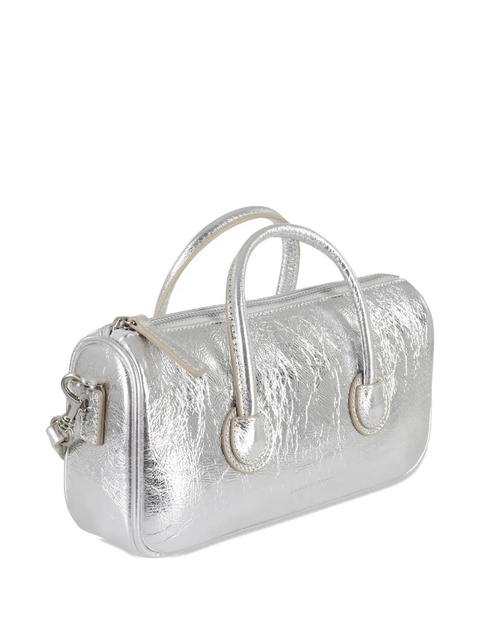 Marge Sherwood small metallic crinkled leather tote bag - Silver - zdjęcie produktu nr 1
