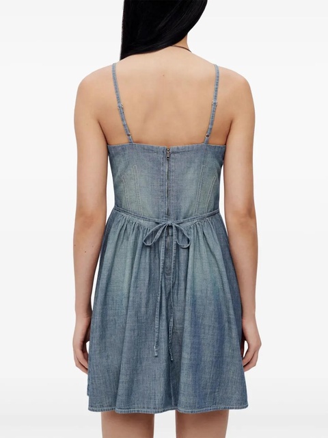 RE/DONE corset-bodice chambray minidress - Blue - zdjęcie produktu nr 2