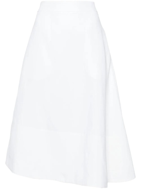 Jil Sander asymmetric linen midi skirt - White - zdjęcie produktu nr 1