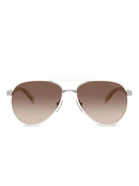 Prada Eyewear logo-engraved sunglasses - White - zdjęcie produktu nr 1