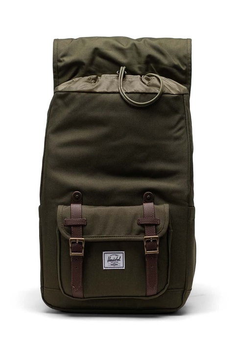 Herschel plecak Little America™ Mid kolor zielony duży gładki - zdjęcie produktu nr 2