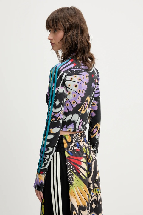adidas longsleeve x Farm Rio kolor czarny z półgolfem JL8649 - zdjęcie produktu nr 2