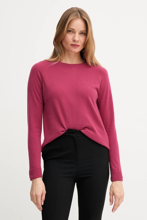 United Colors of Benetton sweter z domieszką wełny damski kolor różowy 1035D1P17 - zdjęcie produktu nr 1