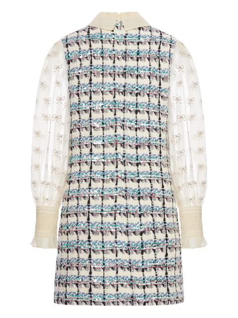Valentino Garavani tweed dress with bow-embellished sleeves - Neutrals - zdjęcie produktu nr 2