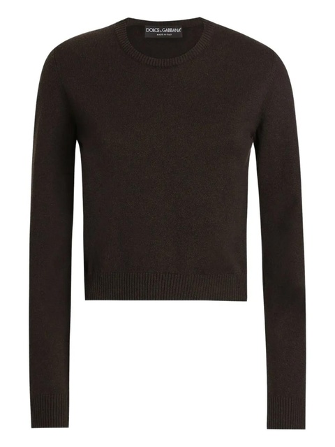 Dolce & Gabbana cropped round-neck sweater - Brown - zdjęcie produktu nr 1